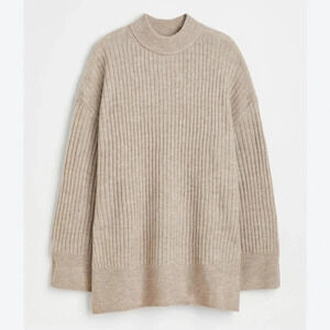 H&M Beige Ribbed Sweater